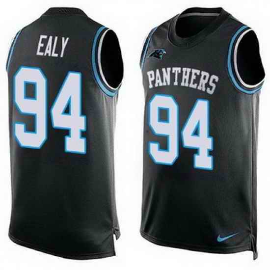Nike Panthers #94 Kony Ealy Black Team Color Mens Stitched NFL Limited Tank Top Jersey